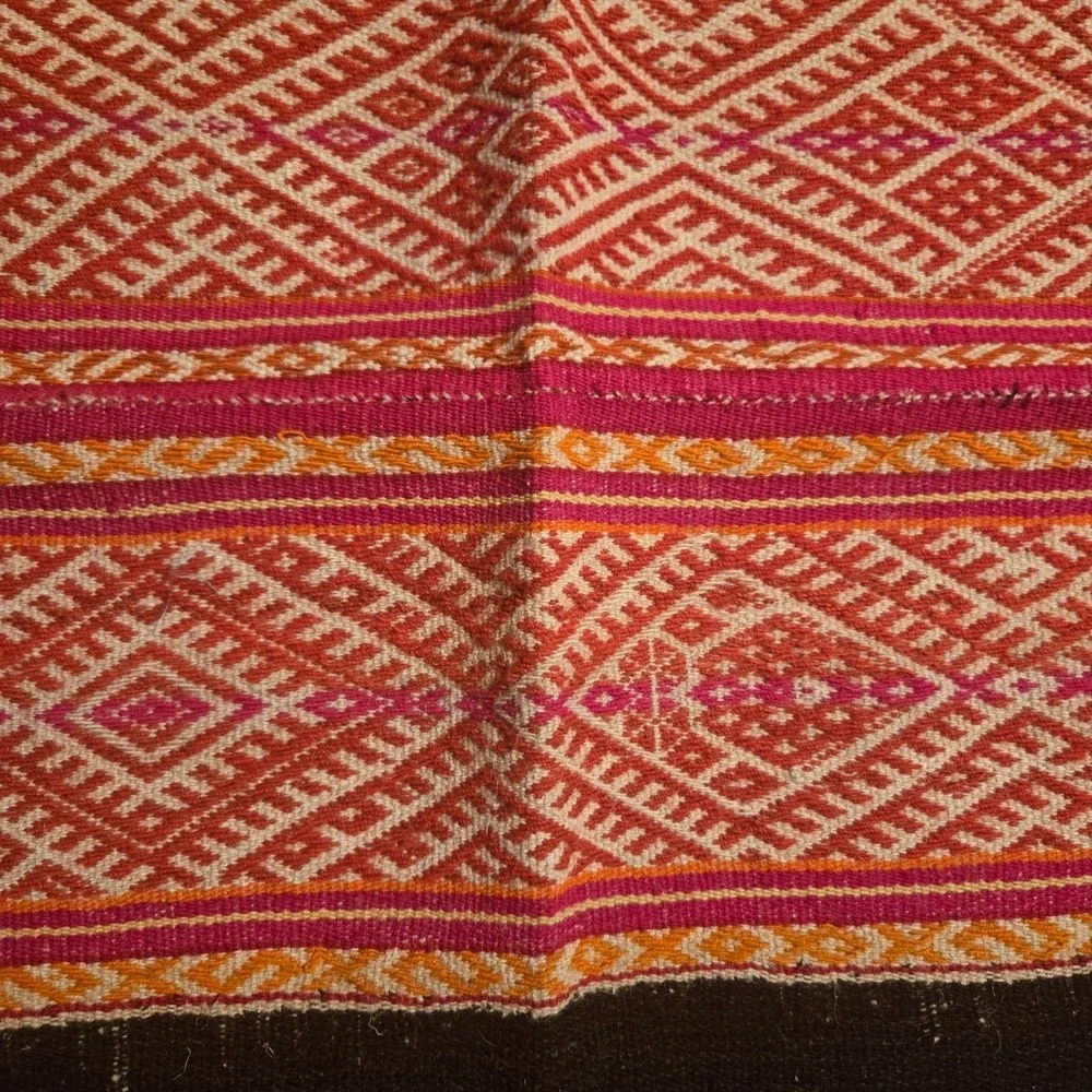 Handwoven Global Interiors Mayan Folk Art Textile Indigenous Bohemian Folk 50x44